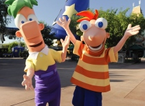 Meet Phineas and Ferb near Streets of America